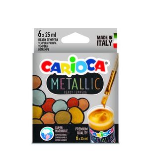 CARIOCA TÉMPERA 6 COLORES METALLIC 25ML.
