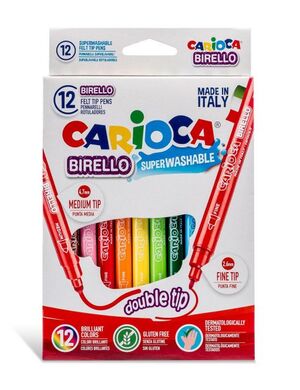 CARIOCA ROTULADORES 12 COLORES BIRELLO DOBLE PUNTA
