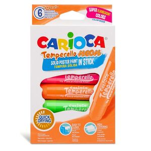 CARIOCA TÉMPERA SÓLIDA 6 COLORES NEON TEMPERELLO