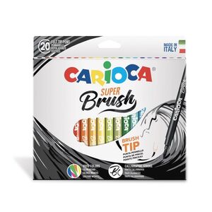 CARIOCA ROTULADORES 20 COLORES PINCEL SUPER BRUSH