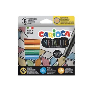 CARIOCA ROTULADORES MAXI 6 COLORES METALLIC