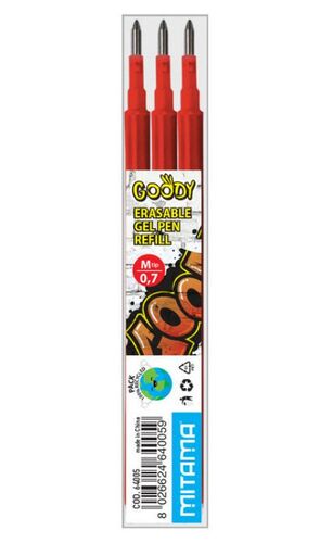 MITAMA RECAMBIO BORRABLE GOODY GEL ROJO 3 UNIDADES