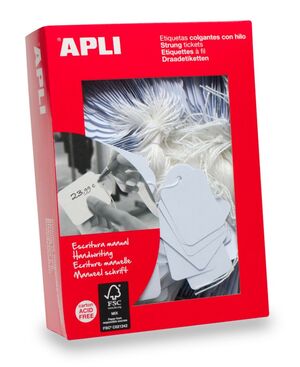 APLI ETIQUETAS COLGANTES CON CORDÓN 45 X 65MM.