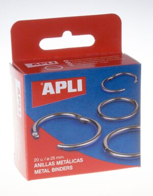 APLI ANILLAS DE METAL 25MM. 20 UNDS.