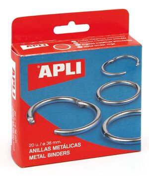 APLI ANILLAS DE METAL 38MM. 20 UNDS.
