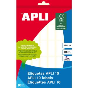 APLI 10 ETIQUETAS 12 X 30MM. 10 HOJAS