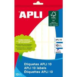 APLI 10 ETIQUETAS 13 X 40MM. 10 HOJAS