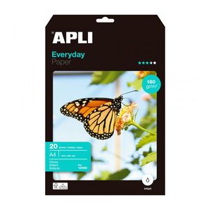 APLI PAPEL FOTOGRÁFICO 180GRS. GLOSSY A4 20 HOJAS