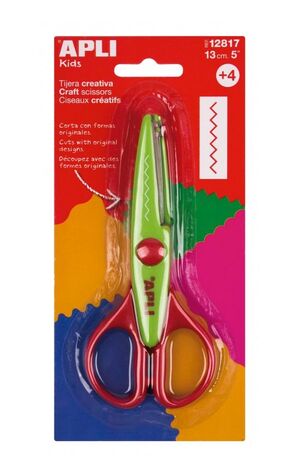 APLI TIJERA CREATIVA ZIG ZAG 13CM. VERDE