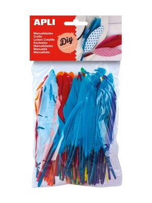 APLI PLUMAS INDIO COLORES SURTIDOS 100 UNDS.