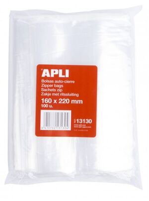 APLI BOLSAS AUTO CIERRE 160 X 220MM. 100 UNDS.