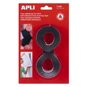 APLI VELCRO ADHESIVO NEGRO 1M.