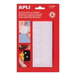 APLI VELCRO ADHESIVO 19MM. BLANCO 19MM. 12 UNDS.