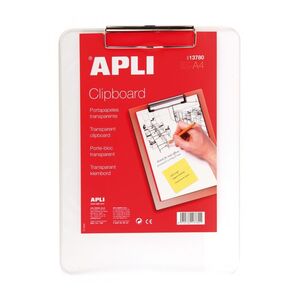 APLI PORTAPAPELES A4 PLÁSTICO TRANSPARENTE