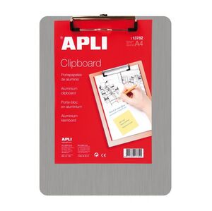 APLI PORTAPAPELES A4 ALUMINIO CON CLIP