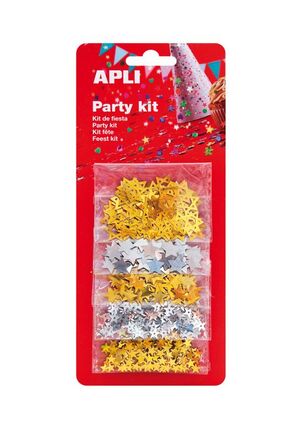 APLI CONFETI ESTRELLAS COLORES SURTIDOS 2G. X 5 UNDS.