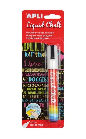 APLI ROTULADOR TIZA LÍQUIDA 5,5MM. BLANCO BLISTER 