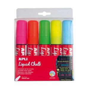 APLI ROTULADOR TIZA LÍQUIDA 10 X 15MM. SURTIDO 5 UNDS.