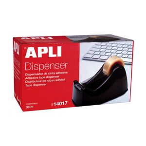 APLI PORTARROLLO CINTA ADHESIVA 33M. NEGRO