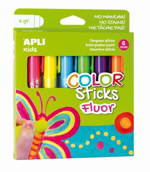 APLI TÉMPERA SÓLIDA 6 COLORES FLUOR