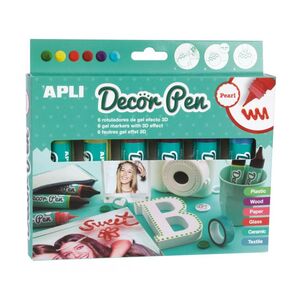 APLI DECOR PEN PERLA 6 COLORES