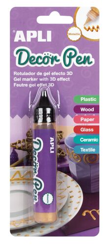 APLI DECOR PEN ROTULADOR CON EFECTO 3D METALIZADO ORO