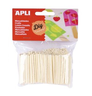 APLI MINI PALITOS MADERA NATURAL 500 UNDS.