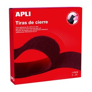 APLI ROLLO VELCRO ADHESIVO  2CM. X 25M. NEGRO