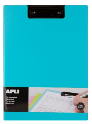 APLI PORTAPAPELES A4 PREMIUM CON SOLAPA Y CLIP AZUL