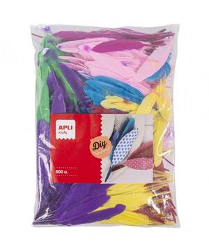 APLI PLUMAS INDIO COLORES SURTIDOS 500 UNDS.