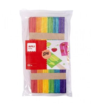 APLI PALO POLO MADERA COLORES 500 UNDS.