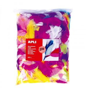 APLI PLUMAS COLLAGE COLORES SURTIDOS 400 UNDS.