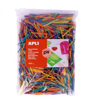 APLI MINI PALITOS MADERA COLORES 1500 UNDS.