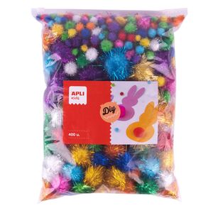 APLI POMPONES BRILLANTES SURTIDOS 400 UNDS.