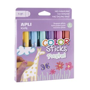 APLI TÉMPERA SÓLIDA 6 COLORES PASTEL