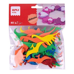 APLI GOMA EVA ADHESIVA DINOSAURIOS 40 UNDS.