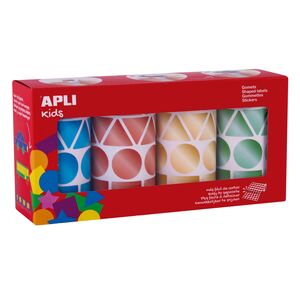 APLI PACK GOMETS GEOMÉTRICOS METALIZADOS 27MM. 4 ROLLOS