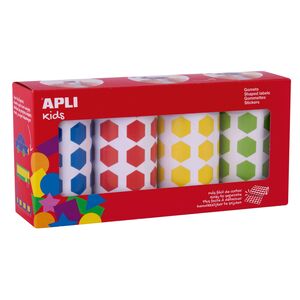 APLI PACK GOMETS HEXAGONALES 20MM. 4 ROLLOS