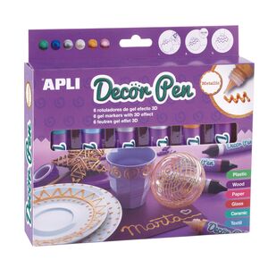 APLI DECOR PEN METÁLICO 6 COLORES