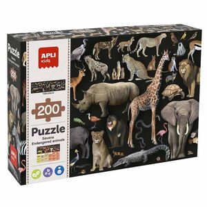 APLI PUZLE 200 PIEZAS ANIMALES AMENAZADOS SABANA