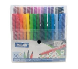 MILAN ROTULADORES 30 COLORES PUNTA FINA ESTUCHE FLEXIBLE