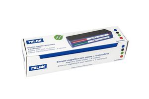 MILAN BORRADOR PIZARRA BLANCA MAGNÉTICO + 4 ROTULADORES