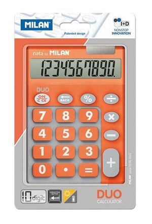 MILAN CALCULADORA TOUCH DUO 10 DÍGITOS NARANJA