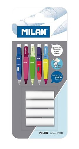 MILAN RECAMBIO GOMAS ERASER & PENCIL CAPSULE - COMPACT