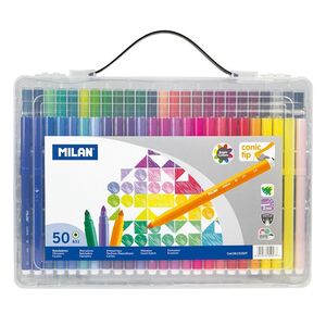 MILAN ROTULADORES 50 COLORES MALETÍN GEOMÉTRICO