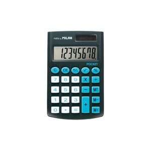 MILAN CALCULADORA POCKET 8 DÍGITOS NEGRO CON FUNDA