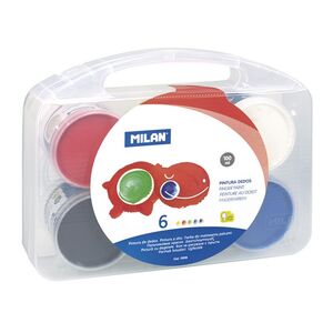 MILAN PINTURA DEDOS 6 COLORES BÁSICOS 100ML.