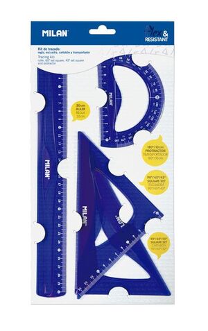 MILAN JUEGO DE REGLAS FLEX & RESISTANT AZUL ACID