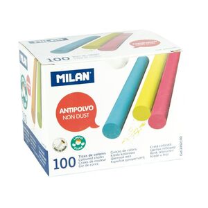 MILAN TIZA ANTIPOLVO COLOR 100 UNDS.