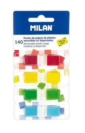 MILAN PUNTO PÁGINA 45 X 12MM. CON DISPENSADOR 4 COLORES